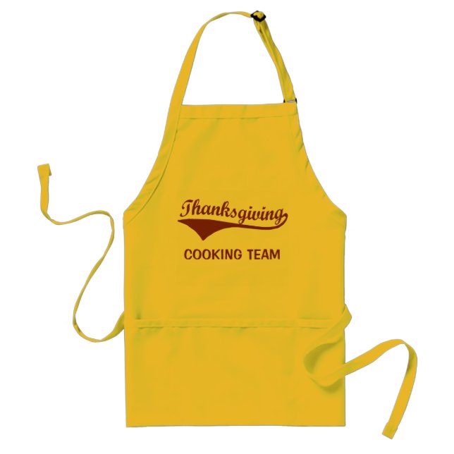 Thanksgiving Cooking Team Adult Apron (Front)