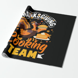 Thanksgiving Cooking Team Funny Fall Dinner Wrapping Paper