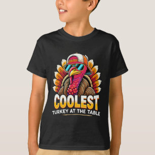 Thanksgiving Coolest Boys Turkey At Table Toddler T-Shirt