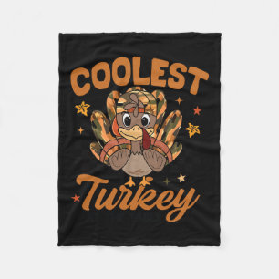 Thanksgiving Coolest Turkey At The Table Toddler B Fleece Blanket