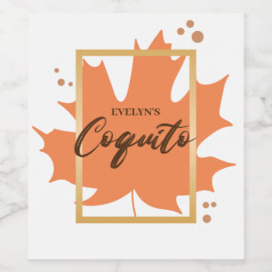 Thanksgiving Coquito Autumn Wine Label