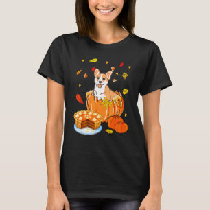 Thanksgiving Corgi Dog Costume Pumpkin T-Shirt
