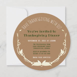 Thanksgiving Cornbread Collard Green Black Eye Pea Invitation