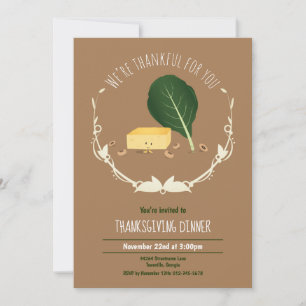 Thanksgiving Cornbread Collard Green Black Eye Pea Invitation