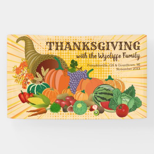 Thanksgiving Cornucopia Abundance Horn of Plenty Banner