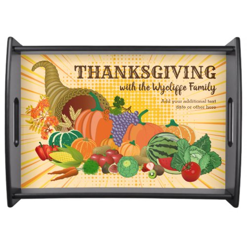 Thanksgiving Cornucopia Abundance Horn of Plenty Serving Tray