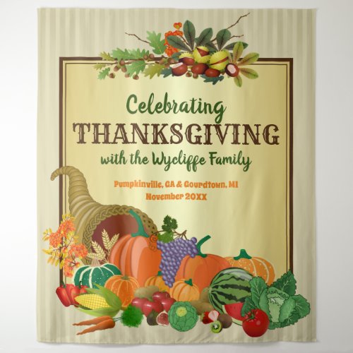 Thanksgiving Cornucopia Abundance Horn of Plenty Tapestry