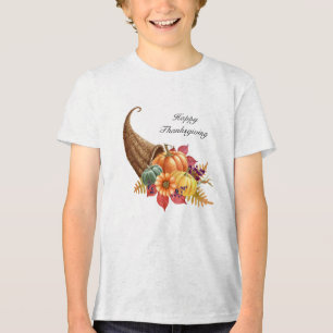 Thanksgiving Cornucopia Boys T-Shirt Tri-Blend Shirt