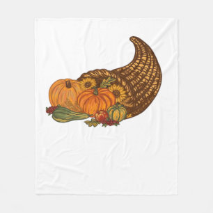 Thanksgiving Cornucopia Classic T-Shirt Fleece Blanket