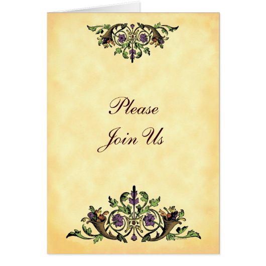 Thanksgiving Cornucopia Folded Invitation (Front)