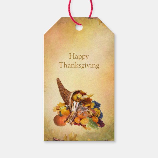 Thanksgiving,  Cornucopia Gift Tags