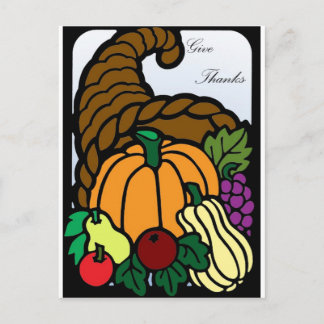 Thanksgiving Cornucopia Holiday Postcard