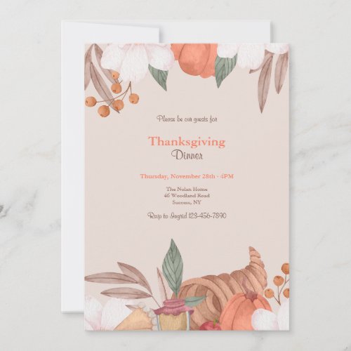 Thanksgiving Cornucopia Invitation