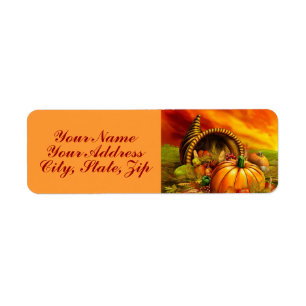 Thanksgiving Cornucopia Label