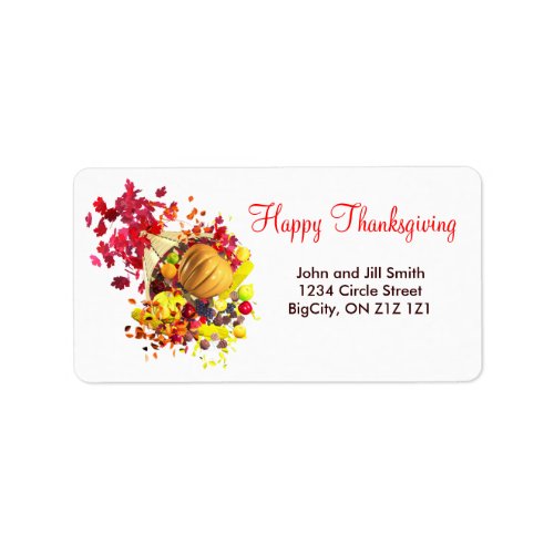 Thanksgiving Cornucopia Label