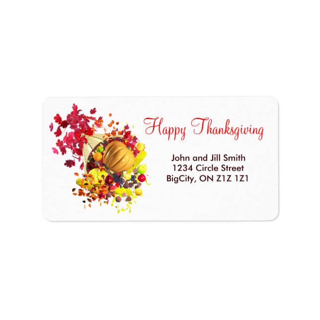 Thanksgiving Cornucopia Label (Front)