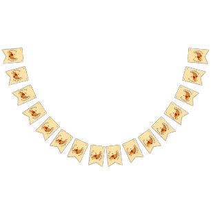 Thanksgiving cornucopia on cream bunting banner