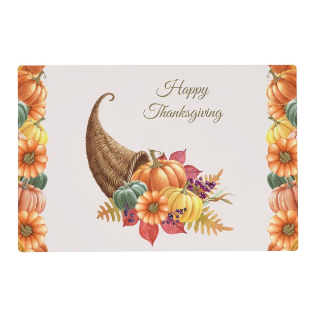 Thanksgiving Cornucopia Paper Placemat (Front)