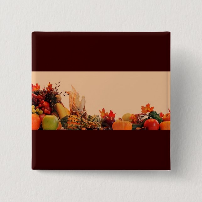 Thanksgiving/Cornucopia Pinback Button (Front)