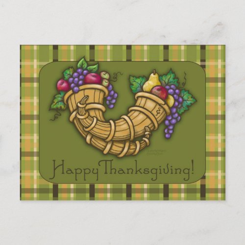 Thanksgiving Cornucopia Postcard