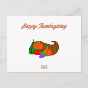 Thanksgiving Cornucopia Postcard
