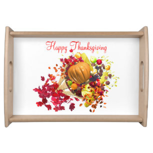 Thanksgiving Cornucopia Serving Tray