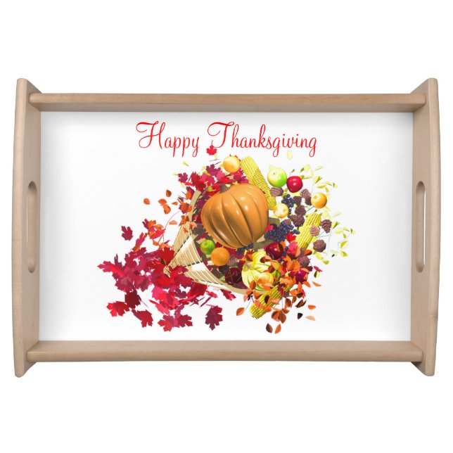 Thanksgiving Cornucopia Serving Tray (Front)