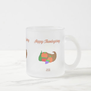 Thanksgiving Cornucopia Small Frosted Glass Mug