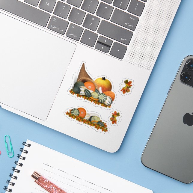 Thanksgiving Cornucopia Sticker (Laptop w/ iPhone)