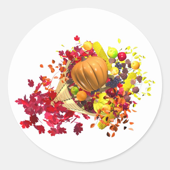 Thanksgiving Cornucopia Stickers