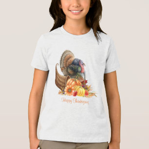 Thanksgiving Cornucopia T-Shirt Tri-Blend Shir Tri-Blend Shirt