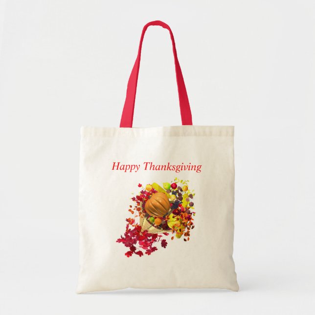 Thanksgiving Cornucopia Tote Bag (Front)