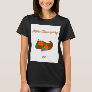 Thanksgiving Cornucopia Women's Black T Shirt