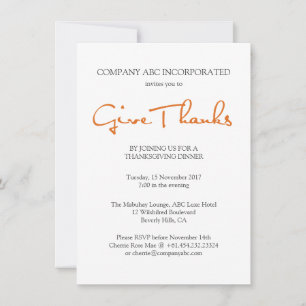 Thanksgiving Corporate Party Invitation
