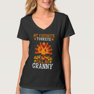 Thanksgiving Costume My Favorite Turkeys Call Me G T-Shirt