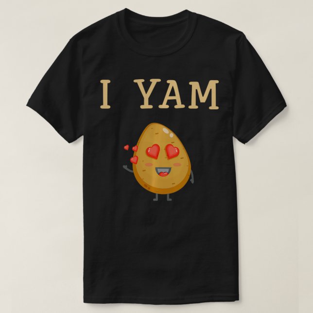 Thanksgiving Couples Set She's My Sweet Potato I Y T-Shirt (Design Front)