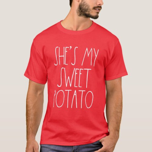 Thanksgiving Couples Shirts Shes My Sweet Potato 