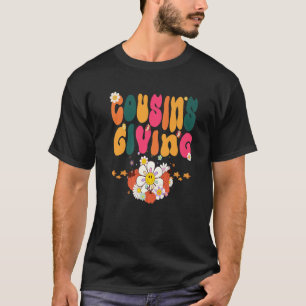 Thanksgiving Cousins Giving Cute Groovy Pumpkin Fl T-Shirt