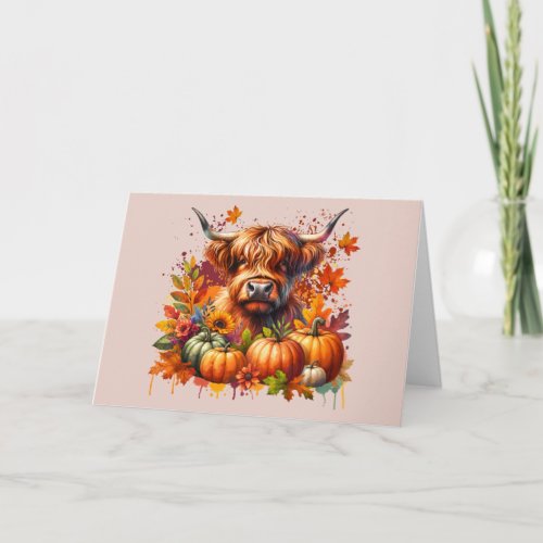 Thanksgiving Cow Card