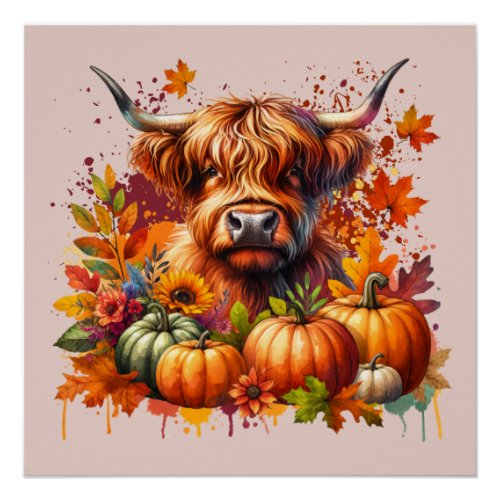 Thanksgiving Cow Poster