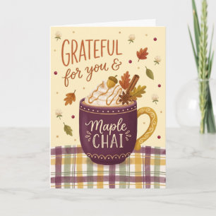Thanksgiving Cozy Fall Drink Gift Autumn Tea Lover Card