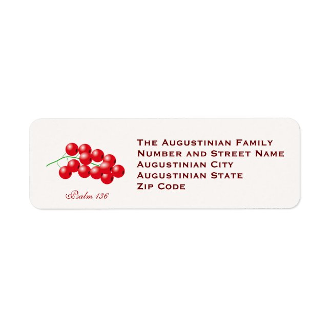 THANKSGIVING Cranberries Customized Return Address Label (Front)