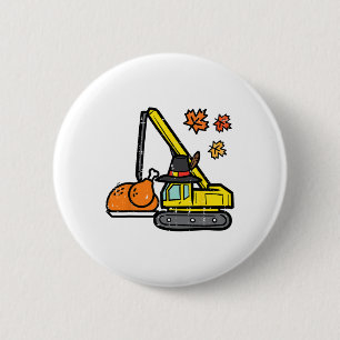 Thanksgiving Crane Turkey Construction Fall Toddle Button