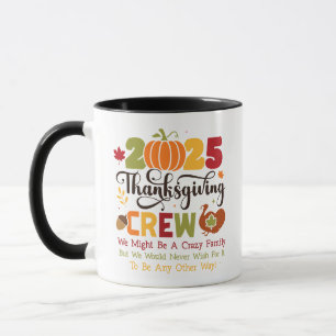Thanksgiving Crew 2025 Turkey & Fall Family Mug