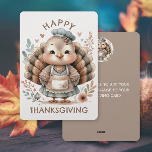 Thanksgiving Custom Message Flat Holiday Card