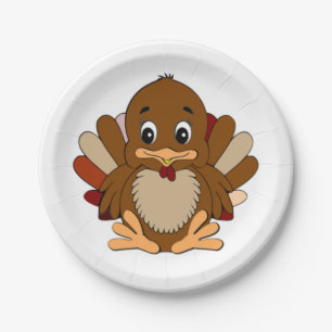 Thanksgiving Custom Paper Plates/Cute Turkey Plates