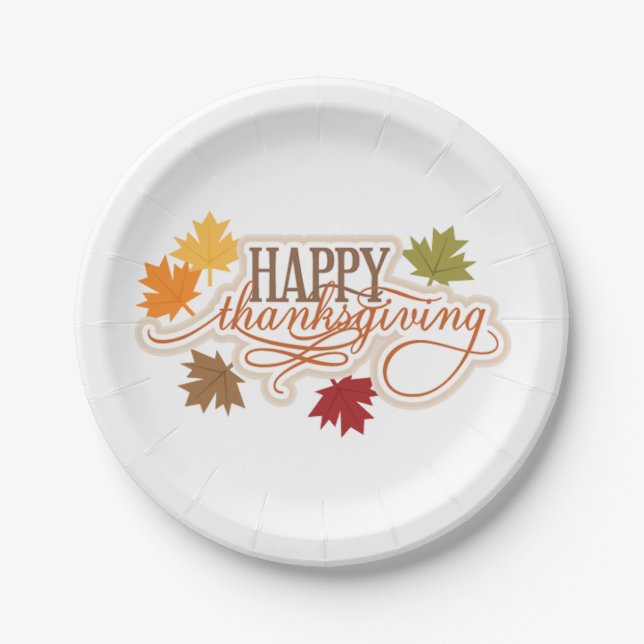 Thanksgiving Custom Paper Plates/Leaves Paper Plates (Front)