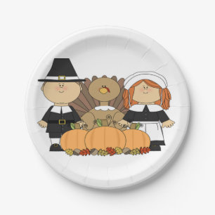 Thanksgiving Custom Paper Plates/Pilgrams Plates