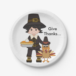 Thanksgiving Custom Paper Plates/Pilgrim Plates