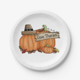 Thanksgiving Custom Paper Plates/Pumpkins Plates